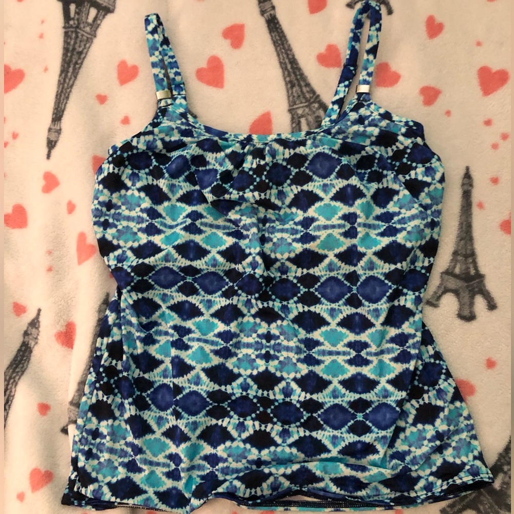 Fantasie Blue and White Tie Dye Tankini Top